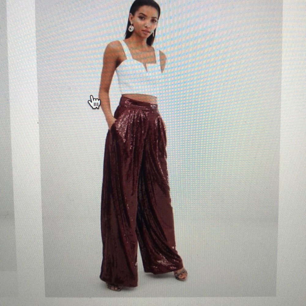 Wide leg sequin pant
